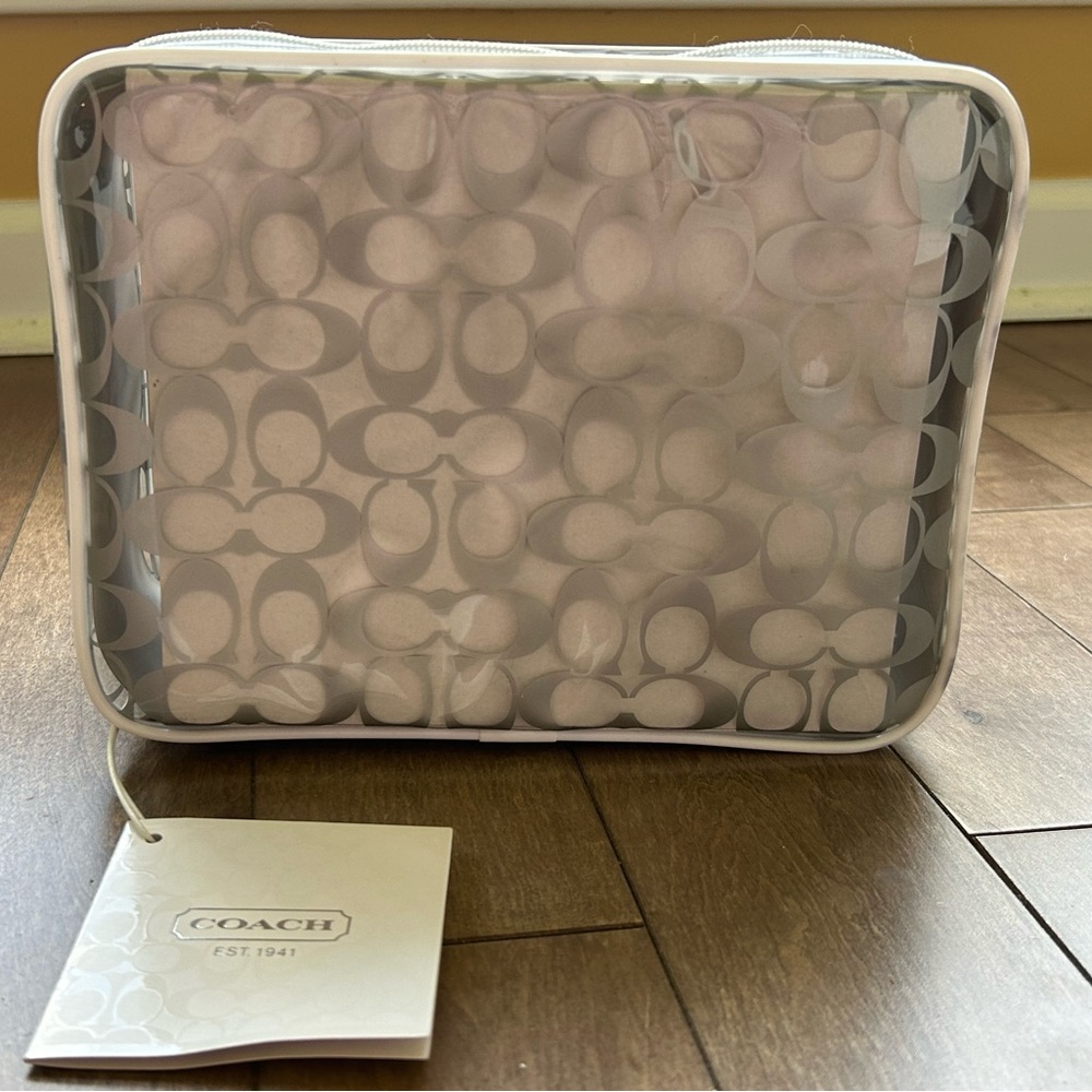 Coach clear makeup bag